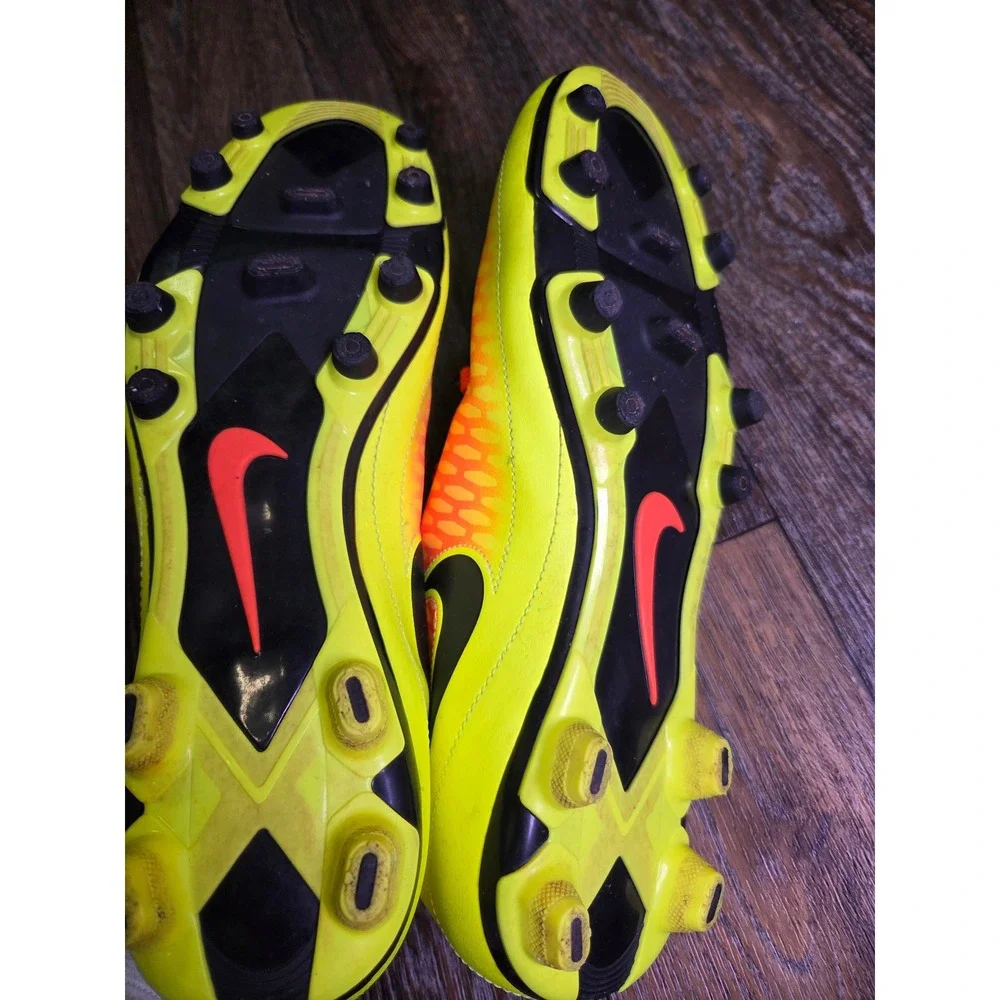 Nike Mens 11 Magista Onda FG Soccer Cleats Total Orange Volt Yellow - Picture 5 of 6